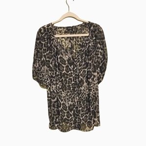 Apt. 9 Semi Sheer Leopard print blouse.